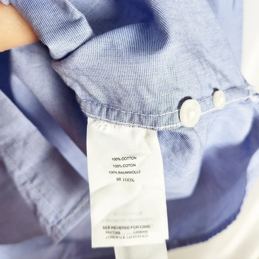 J.CREW Slim Fit Cotton Button Down Shirt Blue NWT wedding guest special occasion